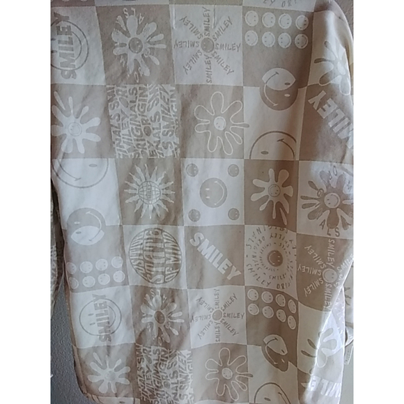 💕NWOT💕 Women's /Juniors H&M Smiley Button-Down Shirt/Jacket Oversize XS Beige - Picture 7 of 12
